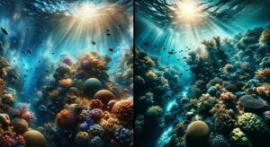 پرامپت منظره دریایی زیر آب(Underwater seascape)
