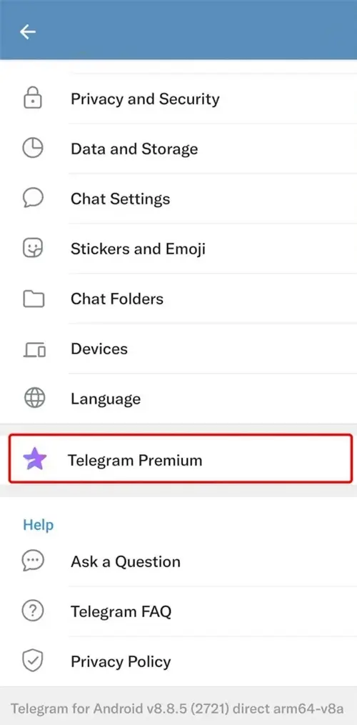 فعال کردن تلگرام پریمیوم به روش اصلی